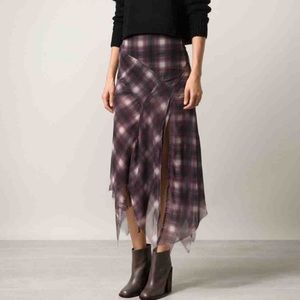 UNIF Plaid draped skirt