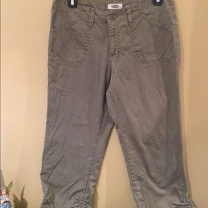 Light green khaki color capris