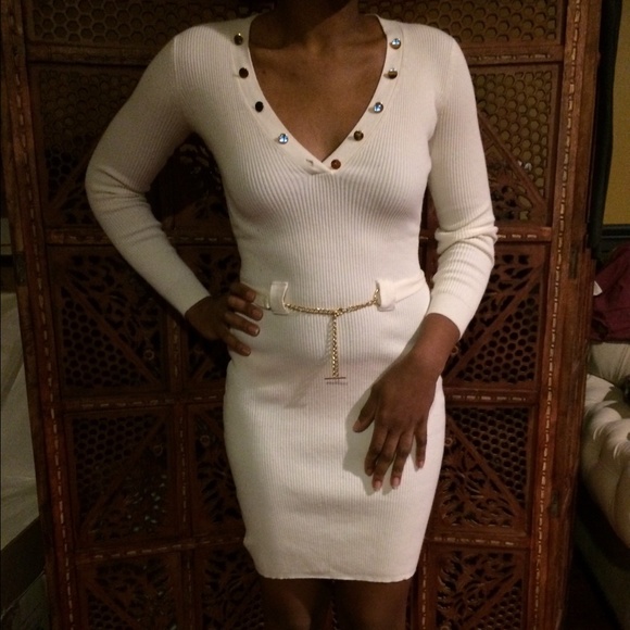 Clearance item!!! Sexy cream sweater dress