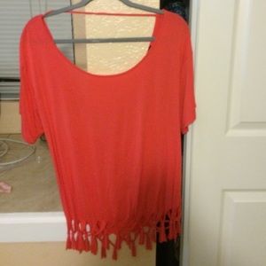 Open back loose fitting shirt