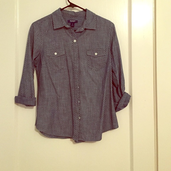 Polka dot chambray - S