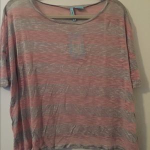 NWT Marciano Grey And Pink Striped Top