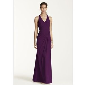 David's Bridal Chiffon Bridesmaid Dress in Plum