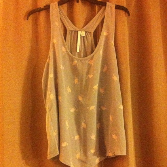 Gray racer back tank