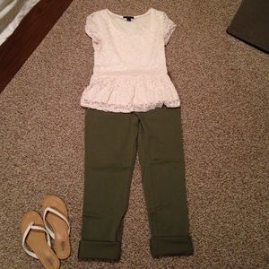 Green ankle pants