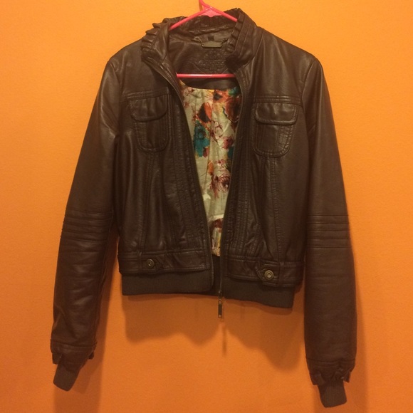 Brown leather jacket