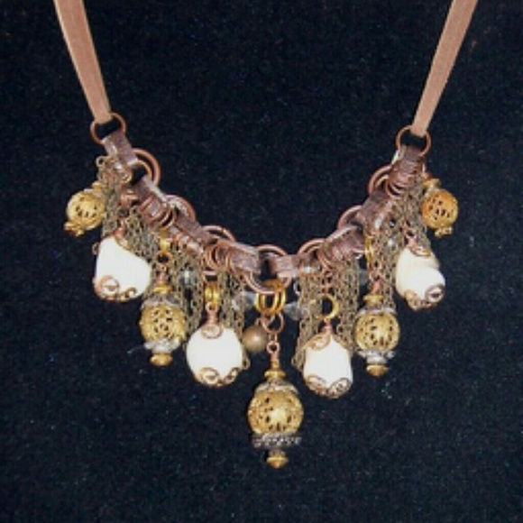 Handcrafted, Vintage-Indie Bib Fringe Necklace - Picture 1 of 1