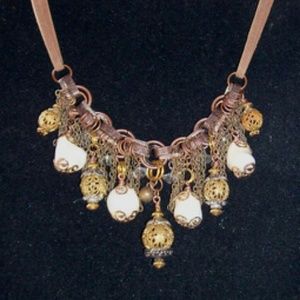 Handcrafted, Vintage-Indie Bib Fringe Necklace