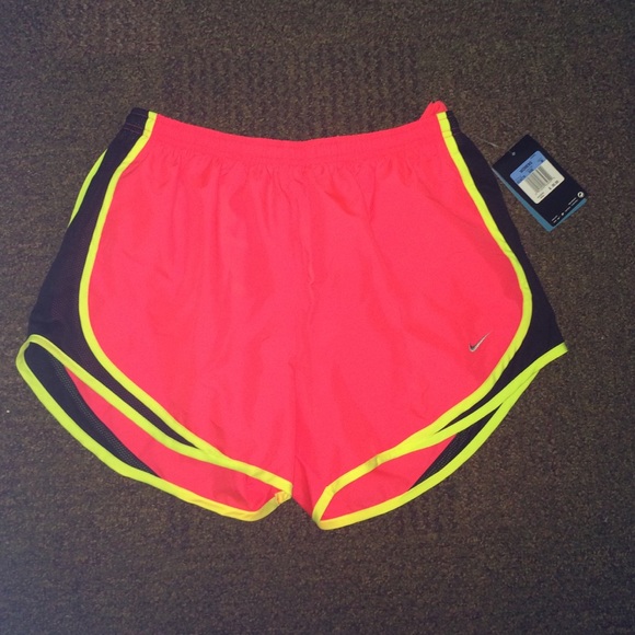 Nike Dri-Fit Pink and Yellow Running Shorts