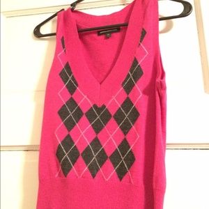 Pink argyle sweater vest