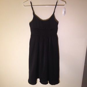 Empire Waist Crepe Black Dress