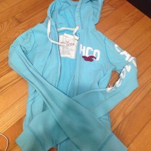Hollister Blue Zip Up Jacket