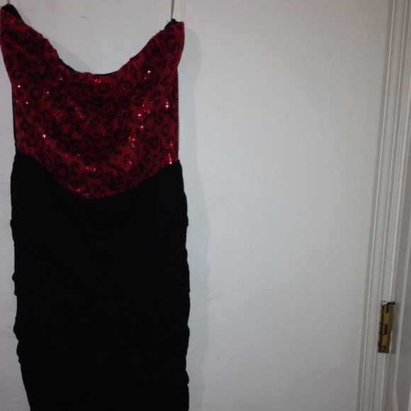 Red & black sequin dress