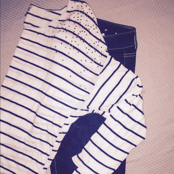 SOLD Aerie like new nautical embellished top XL