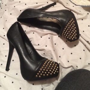 Studded toe heels