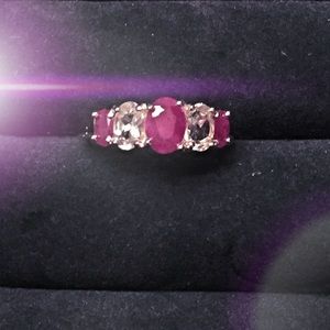 Ruby and White Topaz ring