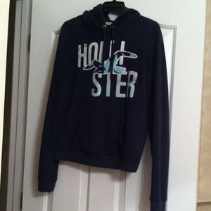 Navy blue Hollister hoodie-Lightly used!