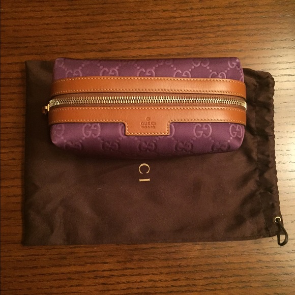 Purple Gucci makeup bag
