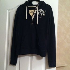 Navy blue Hollister hoodie- Lightly used!