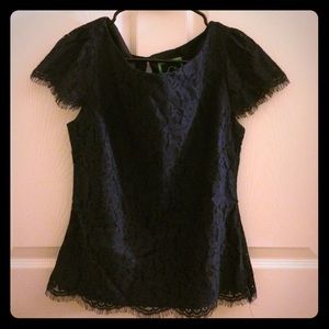 Navy Blue lace top