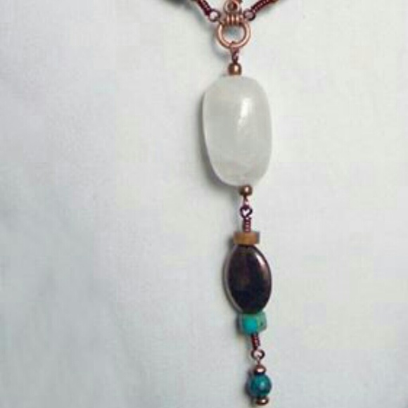 Handcrafted, Ethnic Stone Bib Pendant Necklace - Picture 2 of 2