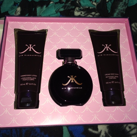 Kim kardashian perfume lotion and body wash set.