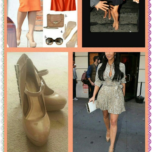BCBG Generation nude platform heels