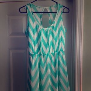 New small mint chevron boutique dress