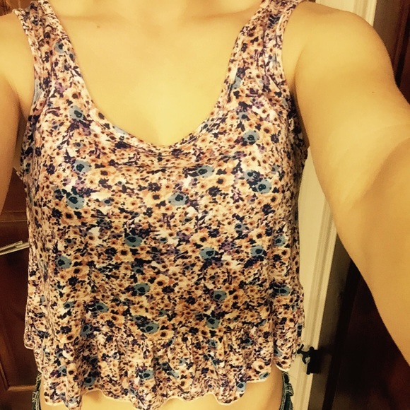 Floral LA hearts tank top