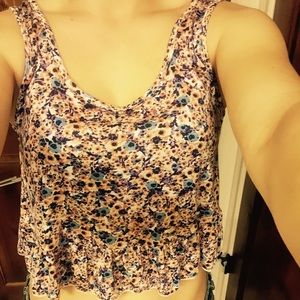 Floral LA hearts tank top