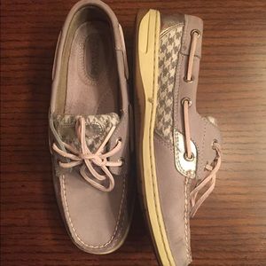 Grey/purple Sperrys