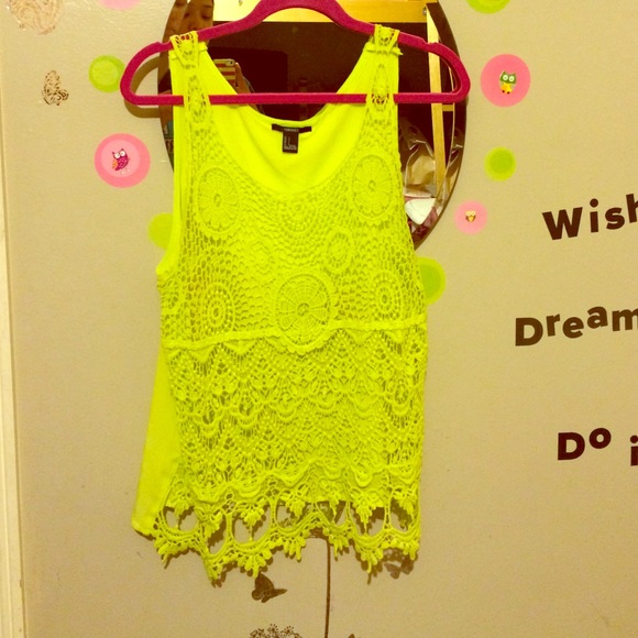 Forever 21 Lime Green Crochet top!!