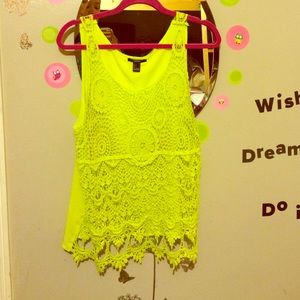 Forever 21 Lime Green Crochet top!!