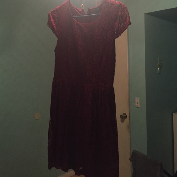 Burgundy lace dress
