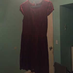 Burgundy lace dress