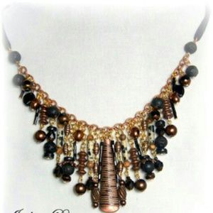 Handcrafted, Ethnic, Gypsy Jasper Bangle Necklace