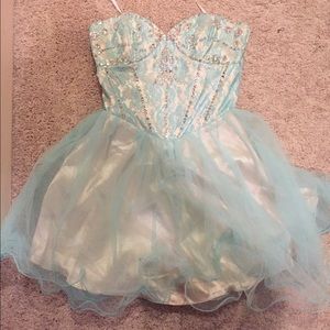 Cream and Mint Homecoming Dress