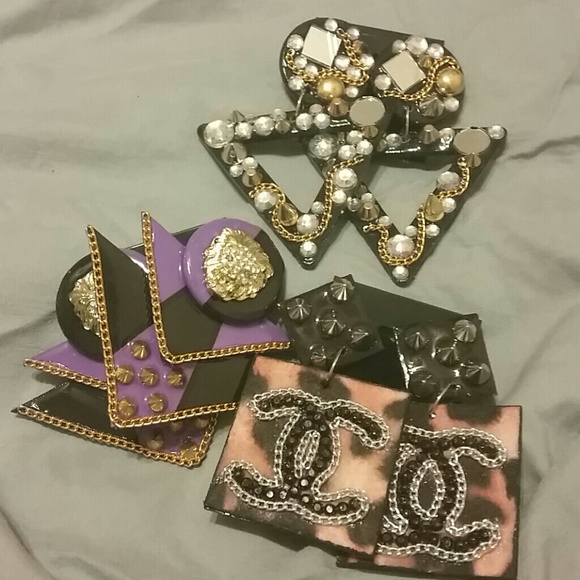 SALE! Fance' Custom Earrings - Picture 1 of 7