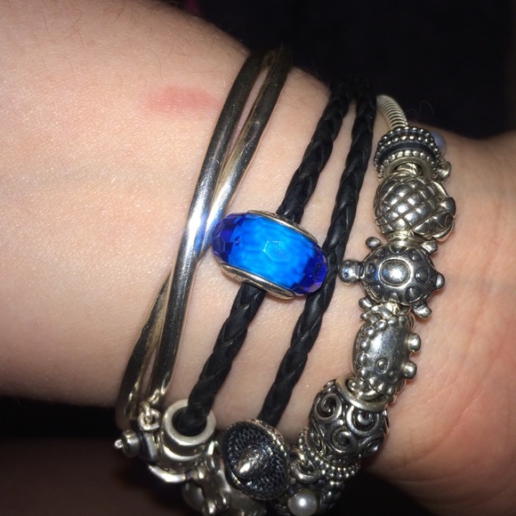 Aqua Pandora Murano bead