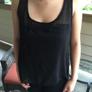 Black open backed tank