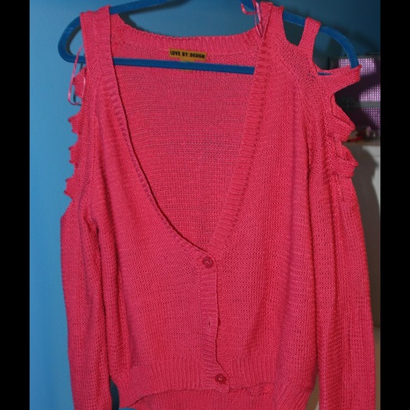 Pink cut shoulder sweather