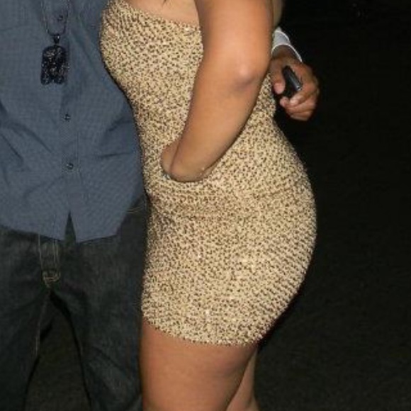Gold Sequin Club Dress