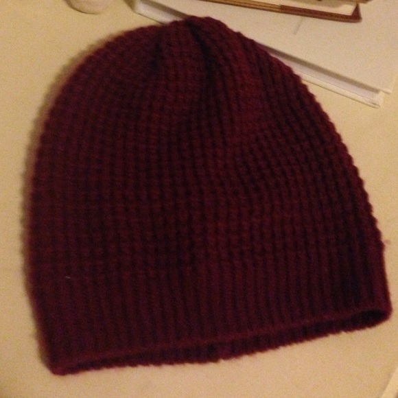 Burgundy Knit Slouchy Beanie - Picture 2 of 2