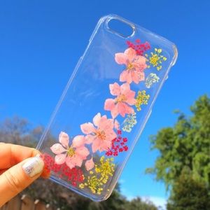 Natural real dried flowers case