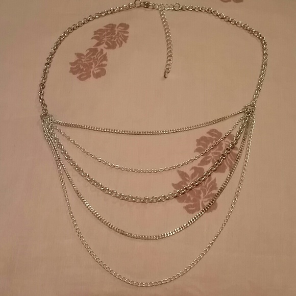 Silver multi strand necklace
