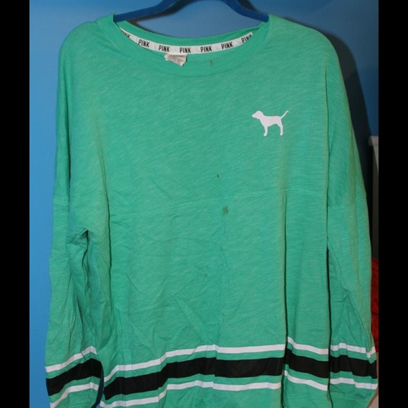 Green varsity crewneck