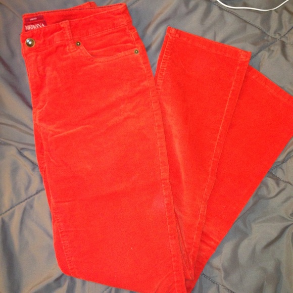 Coral corduroy pants - Picture 2 of 3