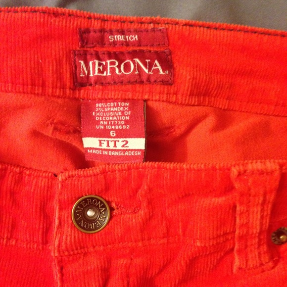 Coral corduroy pants - Picture 3 of 3