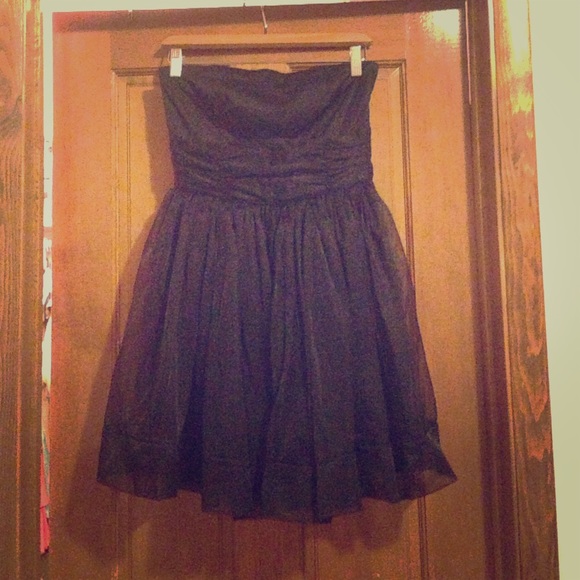 Black tulle strapless dress ❤️