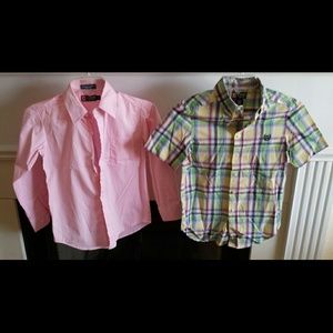 Chaps Boys Sz. 8 long & short sleeve dress shirts.
